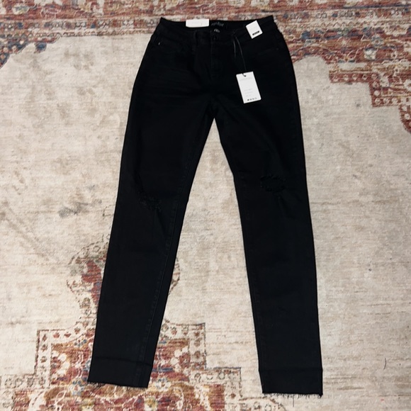 Judy Blue Denim - NWT WOMENS JUDY BLUE BLACK DISTRESSED MIDRISE SKINNY JEANS SIZE 25